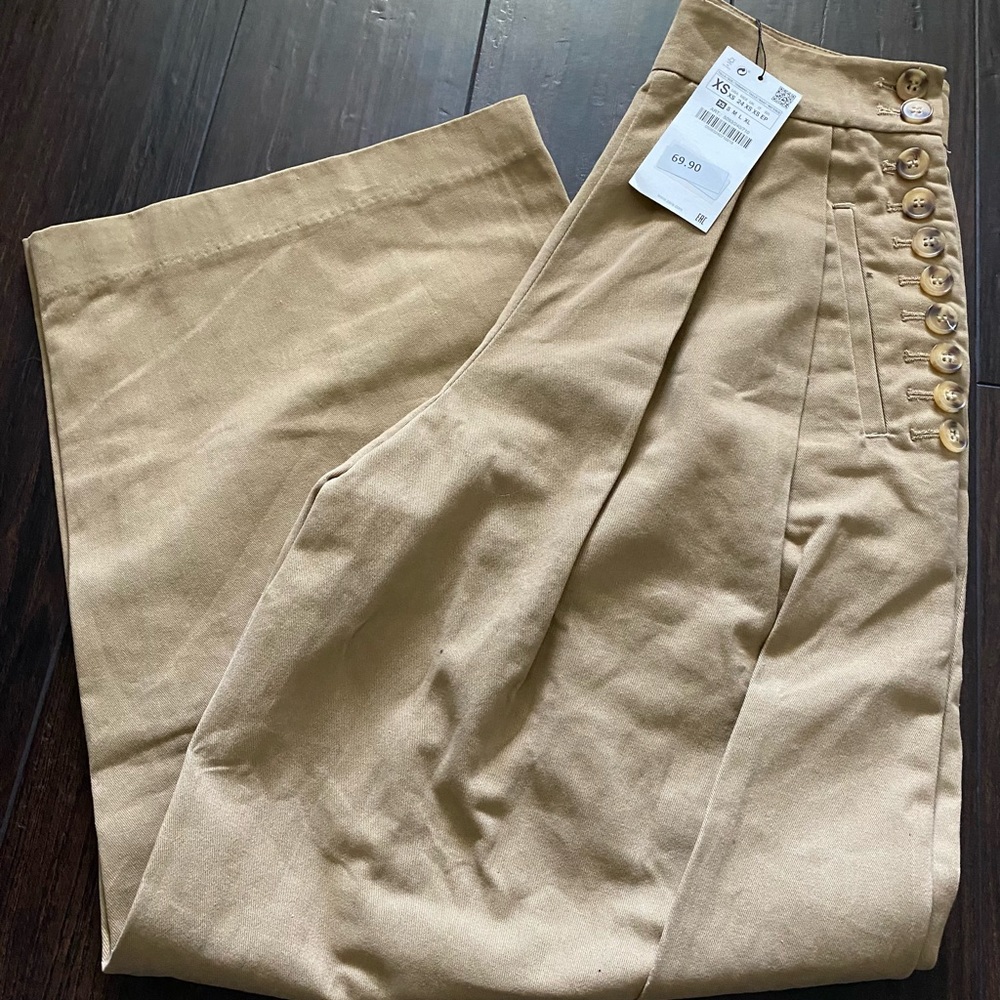 ZARA extra wide leg trouser pants